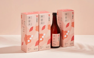 暖色調而又清新的康普茶包裝盒設計-櫻美包裝