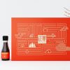橙紅色線(xiàn)條畫(huà)螃蟹禮盒