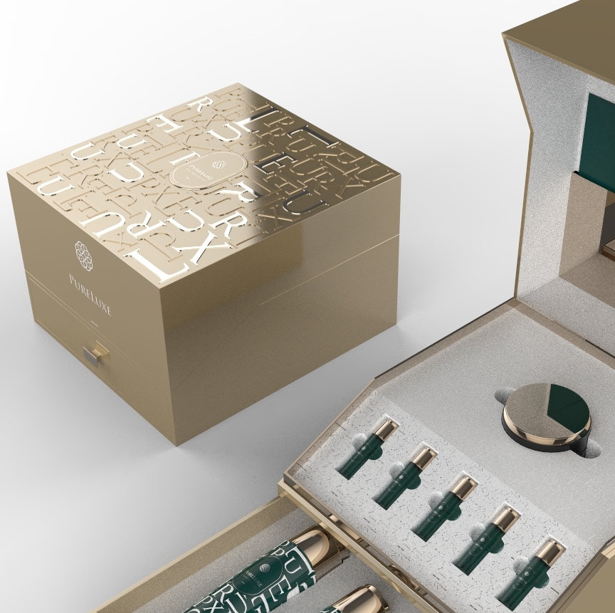 金色奢華化妝品包裝盒